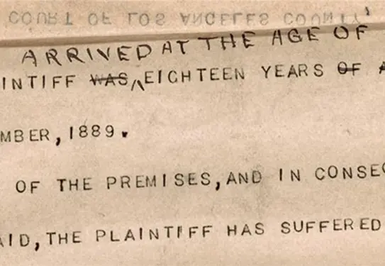 Text from an 1890 Superior Court complaint document.