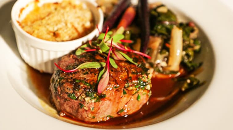 Special Events dinnerplate catered by Bon Appetit