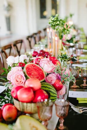 Special Events table setting at the Scott Gallery Loggia