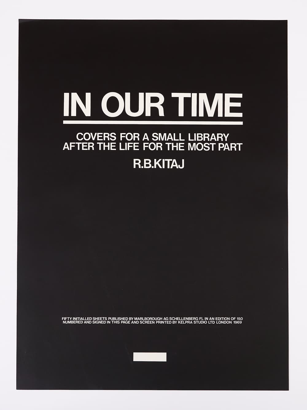 Black book cover with centered white text, the largest print reads "In Our Time."