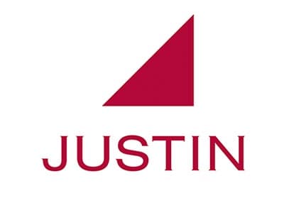 Red logo says "Justin".