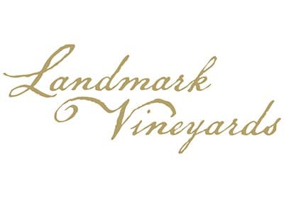 Gold script writing says "Landmark Vineyards".