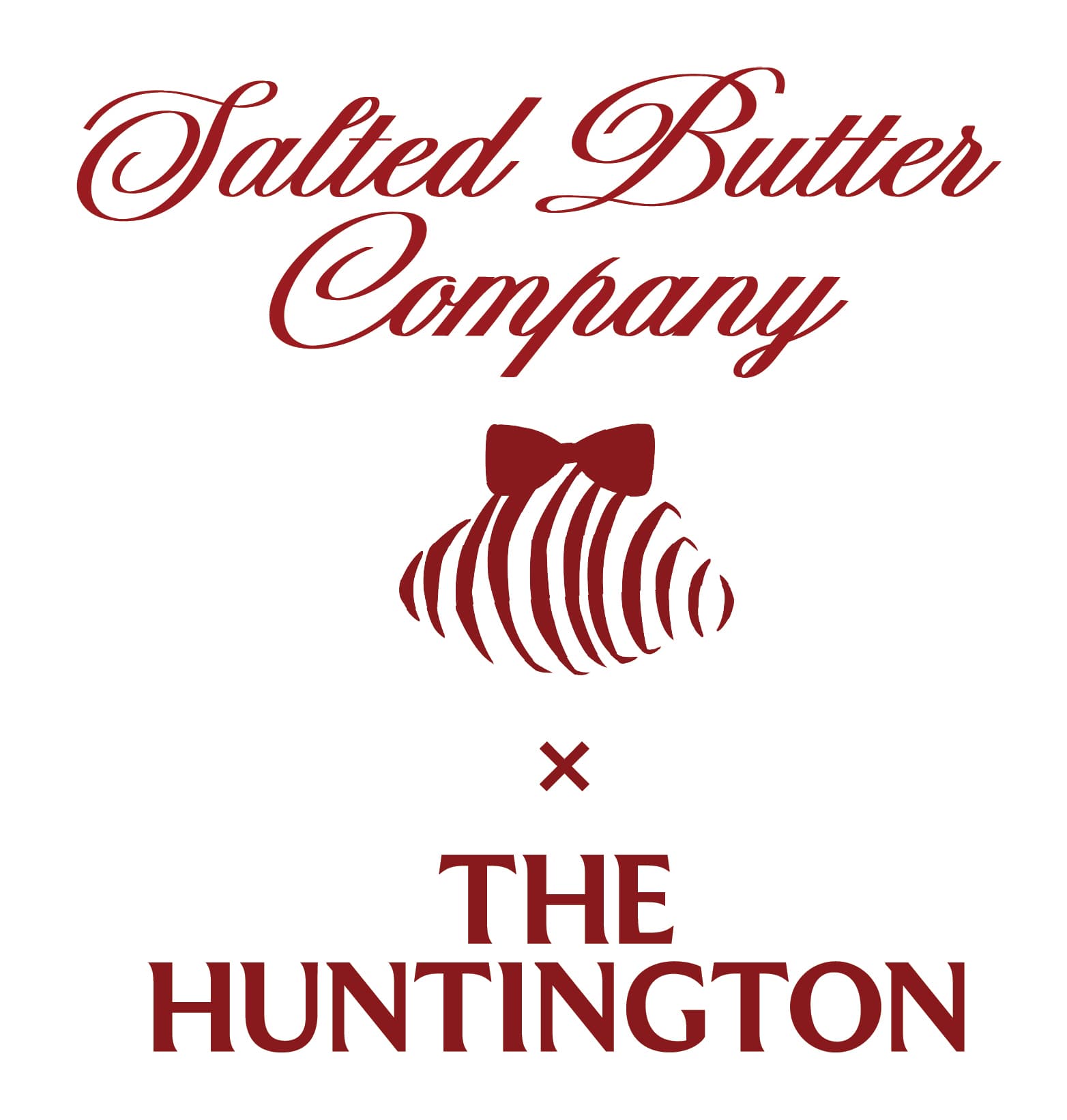 Salted Butter Company logo with The Huntington logo