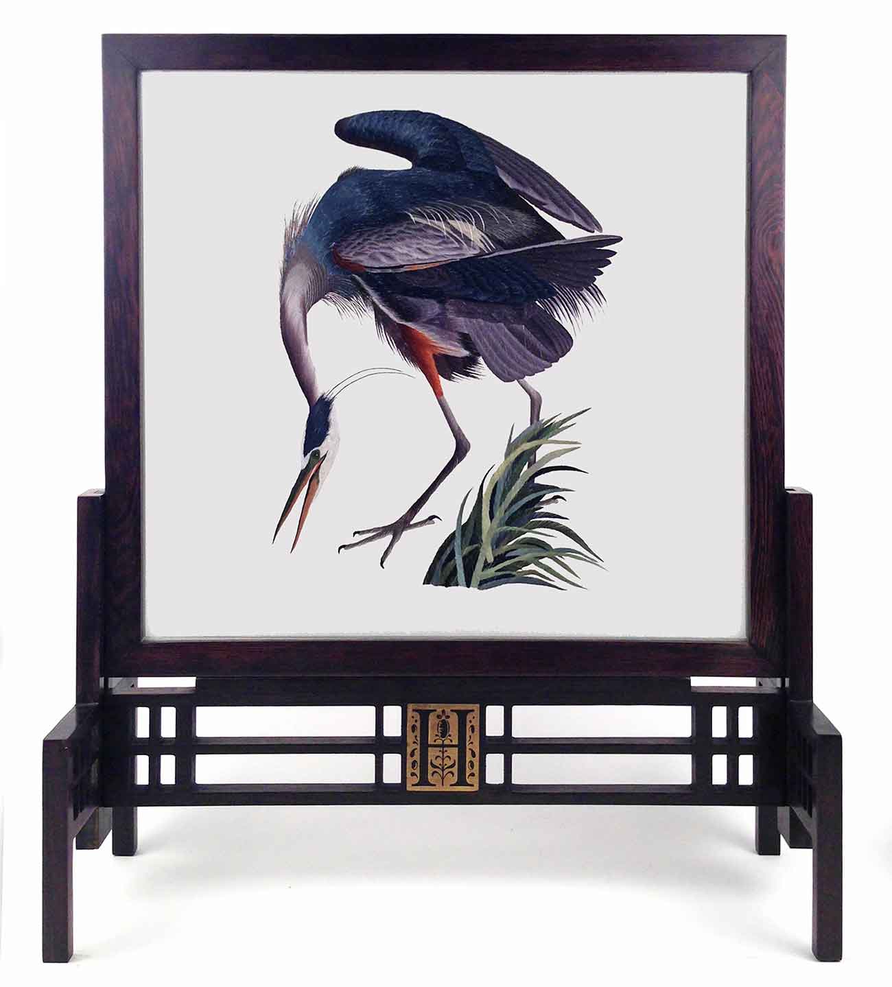 Hand-embroidered screen featuring John James Audubon’s Great Blue Heron, available for purchase at the Huntington Store beginning Jan. 14, 2015. Photo: The Huntington Library, Art Collections, and Botanical Gardens.