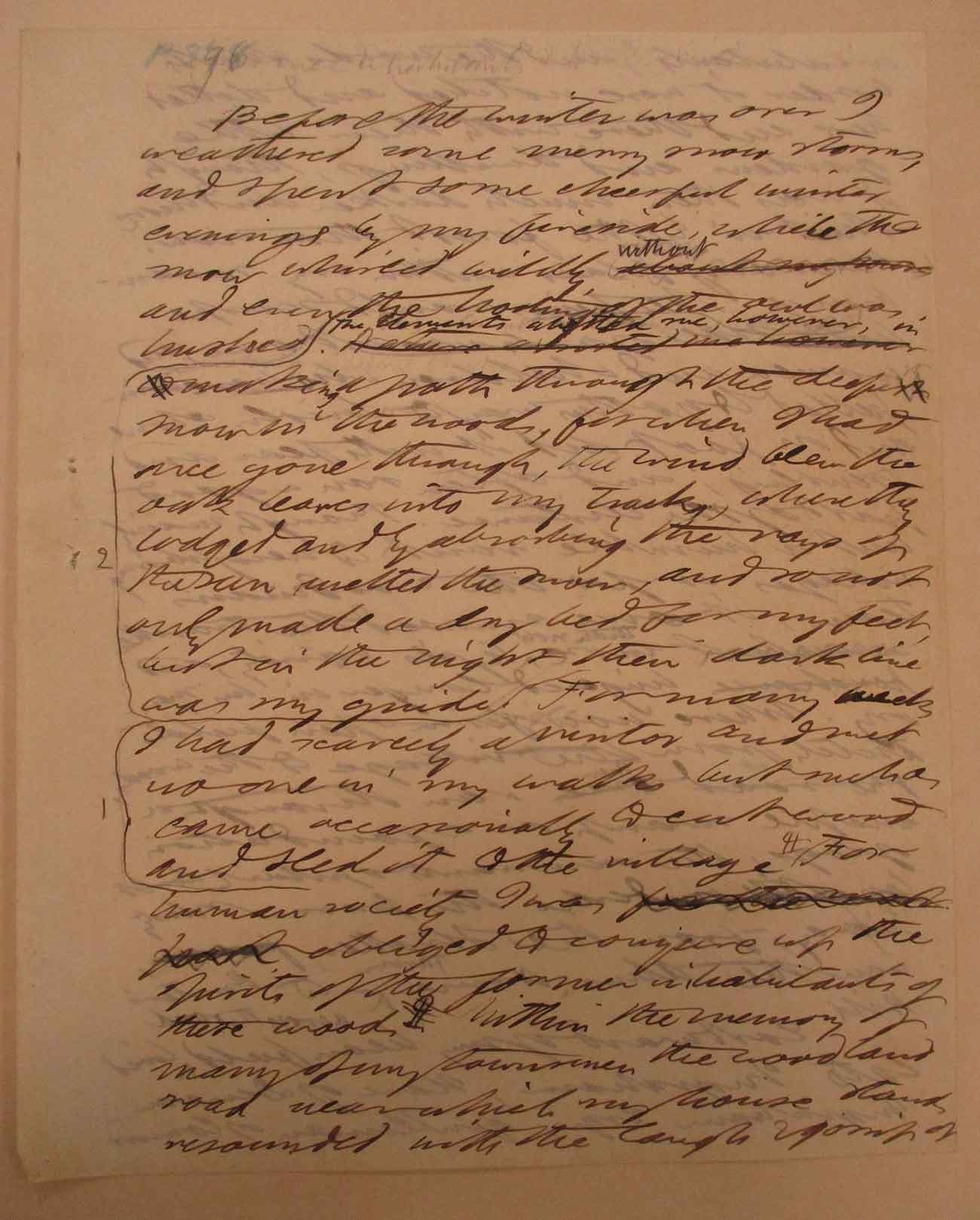 Henry David Thoreau (1817–1862), Walden, autograph manuscript, page 127, 1846–1853. The Huntington Library, Art Museum, and Botanical Gardens.