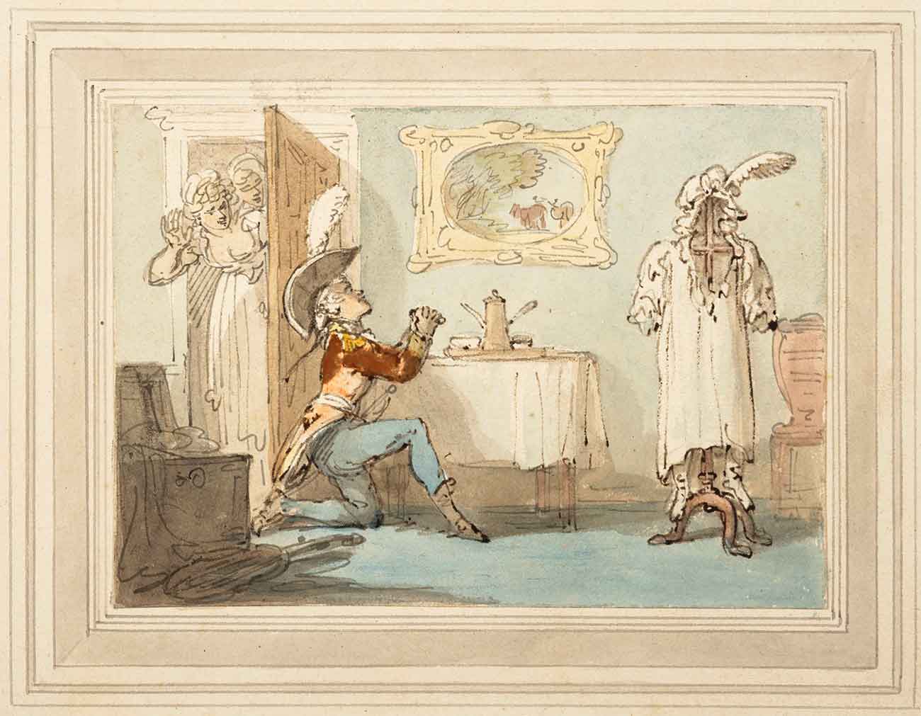 Thomas Rowlandson (British, 1756-1827), Force of Imagination, late 18th century, pen and watercolor, The Huntington Library, Art Collections and Botanical Gardens. Gift of Mrs. Edward W. Bodman.