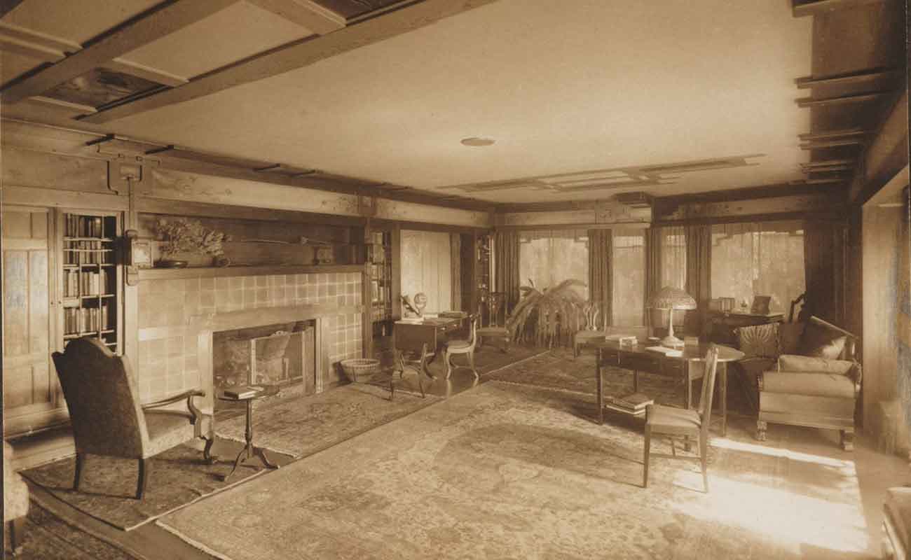 Living room of the residence for William R. Thorsen in Berkeley