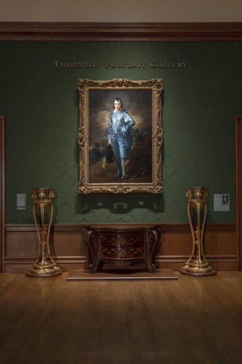 The Blue Boy portrait on gallery wall