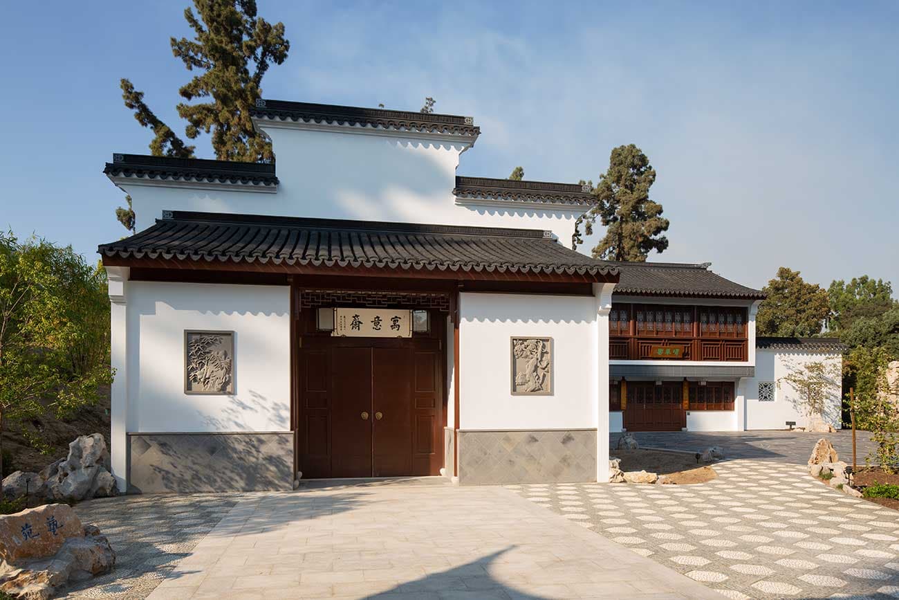 The Chinese Gardens’ new art gallery, known as the Studio for Lodging the Mind 寓意齋. The Huntington Library, Art Museum, and Botanical Gardens. Photo by Beth Coller