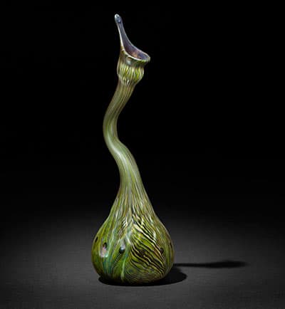 Gooseneck Peacock Vase