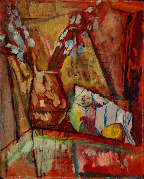 Vase with Flowers and Lemon