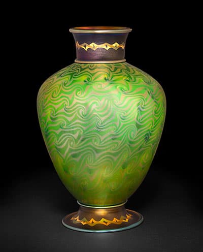 green byzantine vase