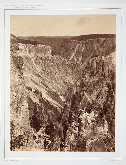 William Henry Jackson, vintage photograph of Yellowstone National Park's Grand Canyon