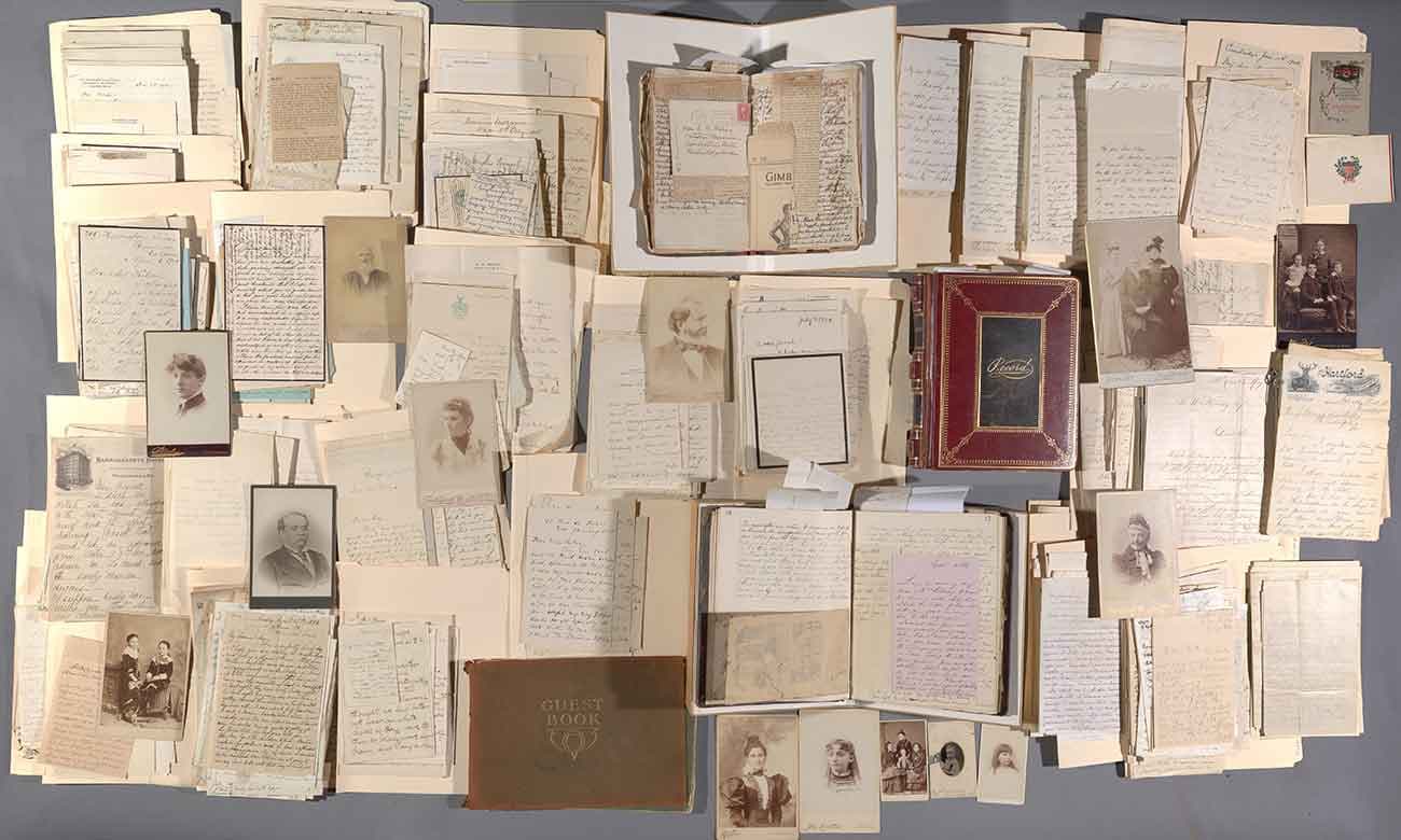 The archive of novelist Jeanette G. W. Kelsey (1850–1930), containing 1,354 letters, totaling 4,200 pages; Jeanette G. W. Kelsey’s two-volume manuscript memoir of her friendship with Julia Clara Pitt Byrne (1818–94) and her 1921 diary; 49 photographs; ephemera; and nine books, 1863–1925. The Huntington Library, Art Museum, and Botanical Gardens.