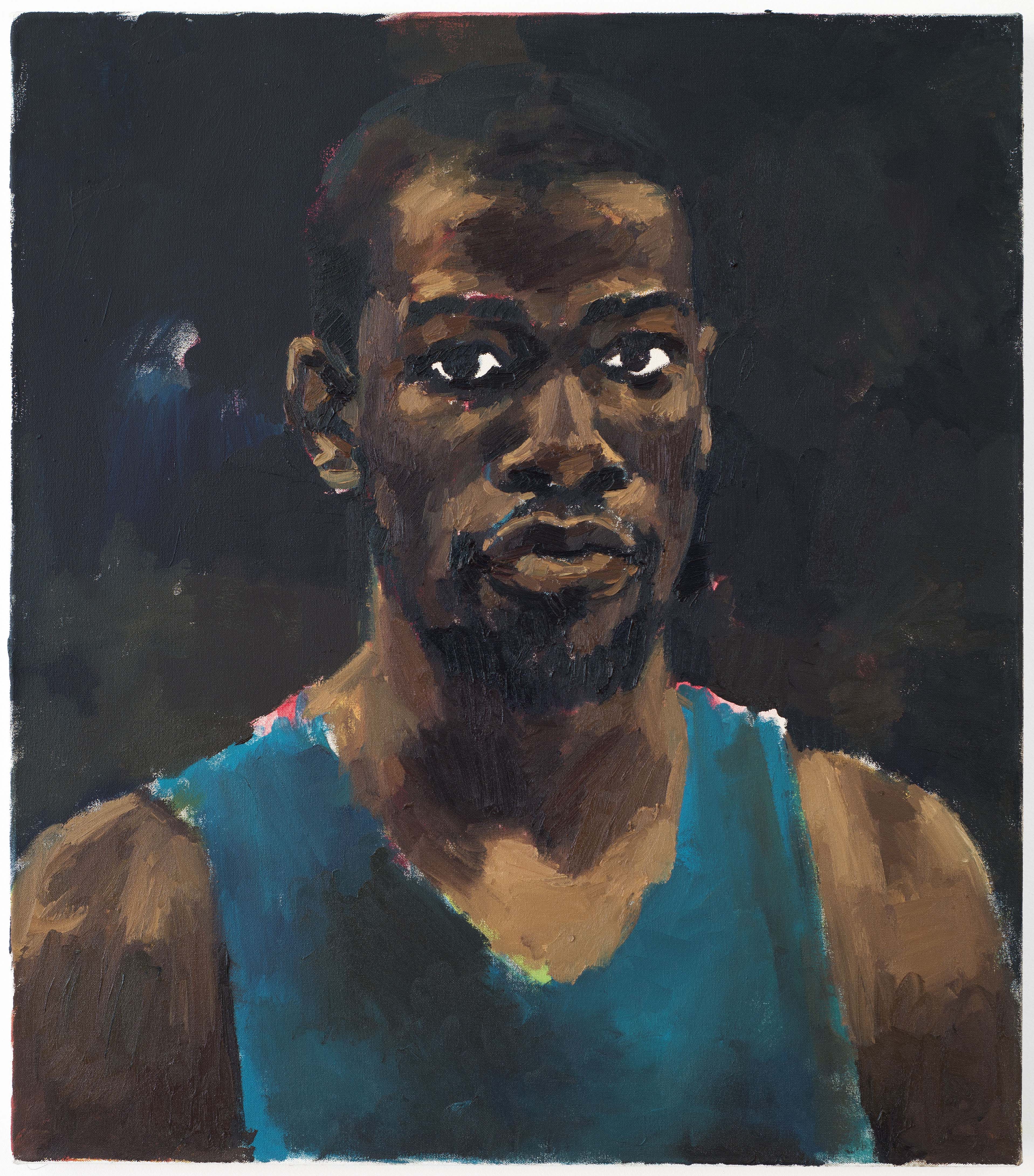 Lynette Yiadom-Boakye, Greenhouse Fantasies, 2014, oil on canvas, 28 x 24 in. © Lynette Yiadom-Boakye, Courtesy of the artist, Jack Shainman Gallery, New York, and Corvi-Mora, London.