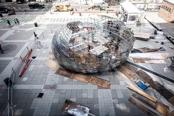Construction of Orbit Pavilion