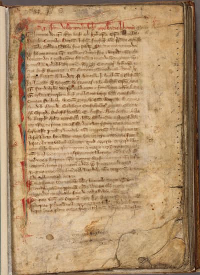 Rare draft of the Magna Carta, Laws & Statutes, England, 13th century.
