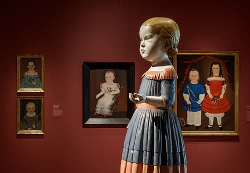 Installation view of “Becoming America: Highlights from the Jonathan and Karin Fielding Collection,” the inaugural exhibition in the Jonathan and Karin Fielding Wing of the Virginia Steele Scott Galleries of American Art at The Huntington. Photo by Fredrik Nilsen.