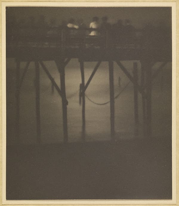 12.	Karl F. Struss, Crowded Pier by Moonlight, Arverne, Long Island, New York, 1910–1912, sepia toned platinum print, 4 1/4 × 3 5/8 in. The J. Paul Getty Museum, Los Angeles. © 1983 Amon Carter Museum of Art, Fort Worth, Texas.