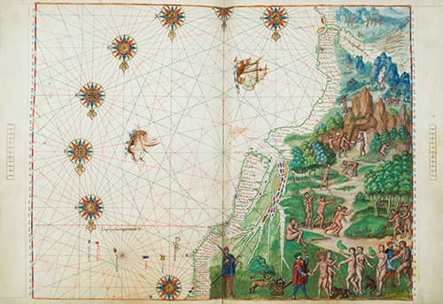 Le vrais Bresil es province du Quito (The true Brazil, a province of Quito), in Vallard Atlas