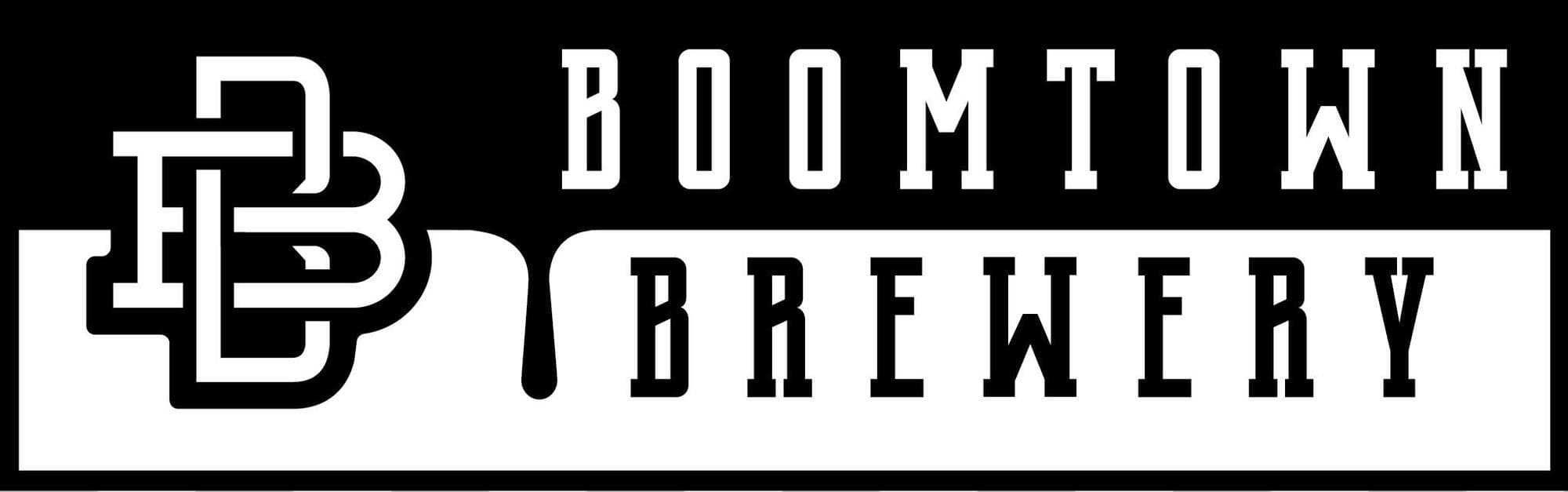 Stylized "Boomtown Brewery" text.
