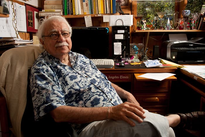 Al Martinez at his desk in 2012