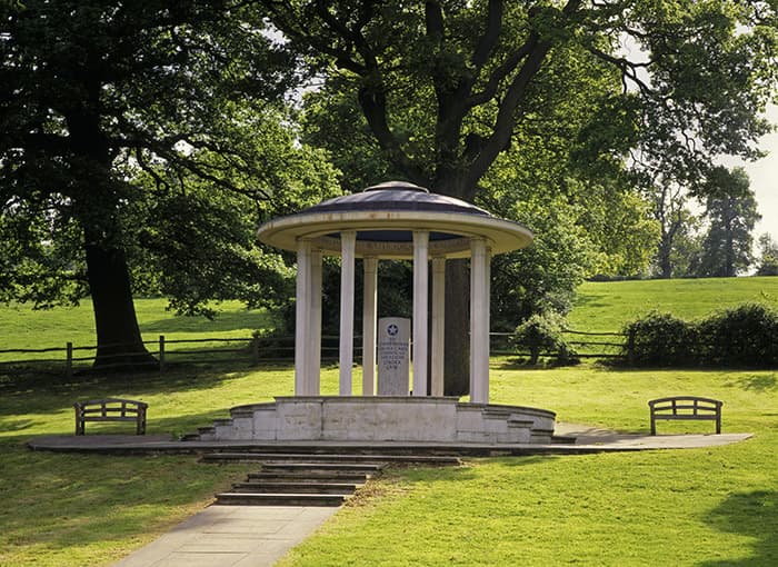 View of the Magna Carta Memorial, Runnymede, Surrey.