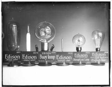 Edison lamps of unique shape from 1881, 1904