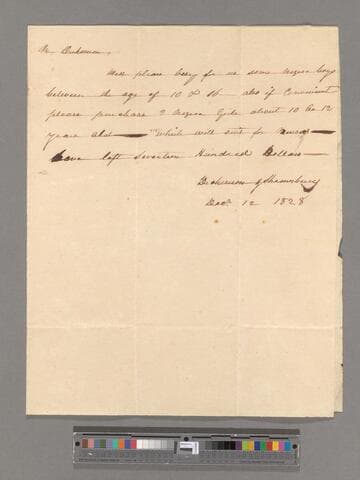 Dickinson & Shrewsbury letter to William Dickinson, Jr