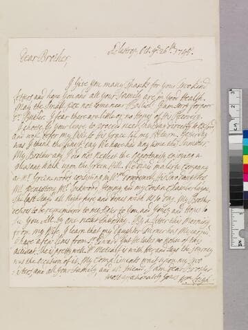Leigh, William, 1691-1757. Letter to Theophilus Leigh, 1693-1785