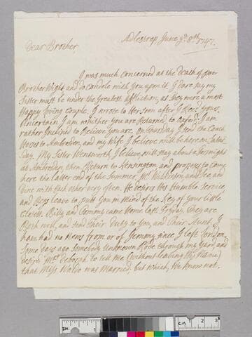 Leigh, William, 1691-1757. Letter to Theophilus Leigh, 1693-1785