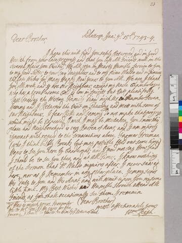 Leigh, William, 1691-1757. Letter to Theophilus Leigh, 1693-1785