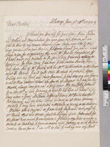 Leigh, William, 1691-1757. Letter to Theophilus Leigh, 1693-1785