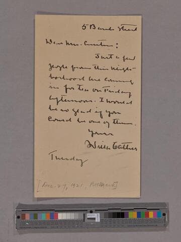 Willa Cather. Letter to Mary Austin