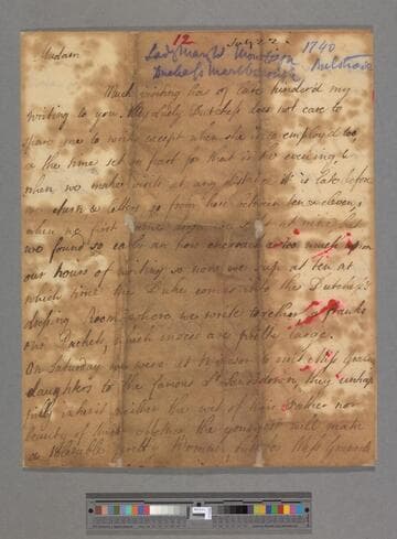 Montagu, Elizabeth (Robinson). Letter to Elizabeth (Drake) Robinson