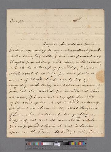 Montagu, Elizabeth (Robinson). Letter to Leonard Smelt