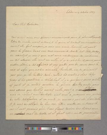 Knollys, Mary Catherine (Law), Viscountess Wallingford. Letter to Elizabeth (Robinson) Montagu