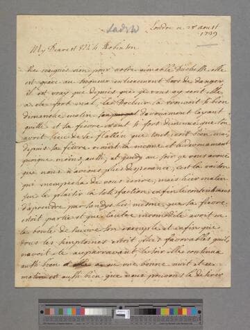 Knollys, Mary Catherine (Law), Viscountess Wallingford. Letter to Elizabeth (Robinson) Montagu