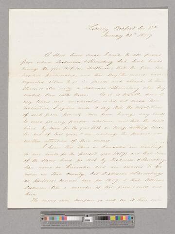 Letter regarding enslaved people by H. C. Dickinson
