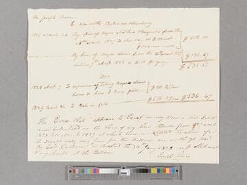 Financial statement regarding hiring enslaved people by Joseph Rives