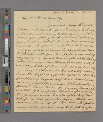 Martha More. Letter to Selina (Mills) Macaulay