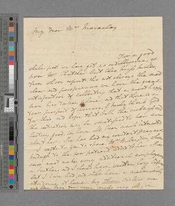 Hannah More. Letter to Selina (Mills) Macaulay