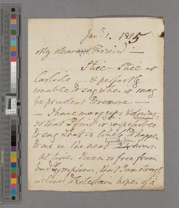 Isaac Milner. Letter to Zachary Macaulay