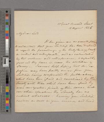 Zachary Macaulay. Letter to unknown