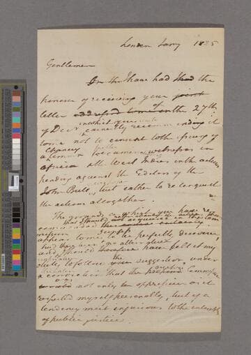 Zachary Macaulay. Letter to unknown receipients