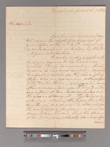 Letter from George Washington, Verplanck's Point, to James McHenry