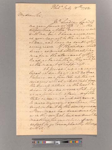 Letter from George Washington, Philadelphia, to James McHenry