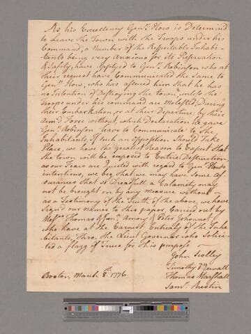 Petition from Boston Selectmen to George Washington