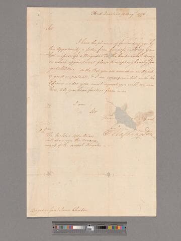 Letter from George Washington, headquarters New York, to Brigadier General James Clinton