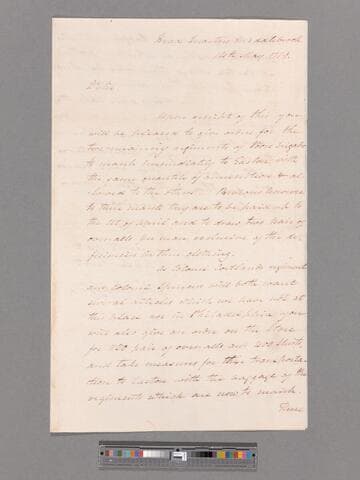 Letter from George Washington, headquarters Middlebrook, to Major General Alexander McDougall